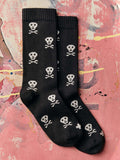 Black skull sock in charcoal