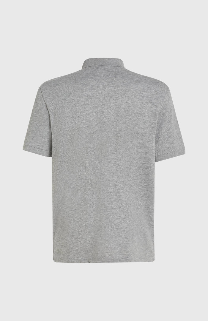 Slub Small Logo Polo | Silver Melee