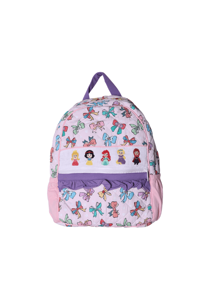 The Smocked Flamingo Smocked Princess Bows Backpack