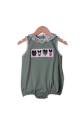 The Smocked Flamingo Smocked Sage Safari Animals Mouse Ruffle Bubble