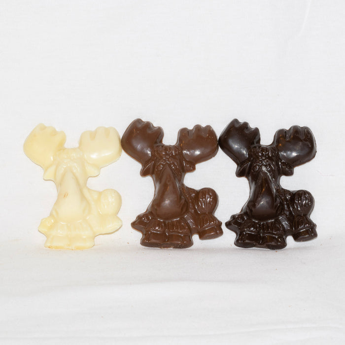 Packaged assorted chocolate treats shaped like moose