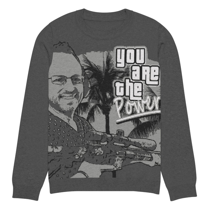 Spike Cohen You are the Power Knitted crew neck sweater