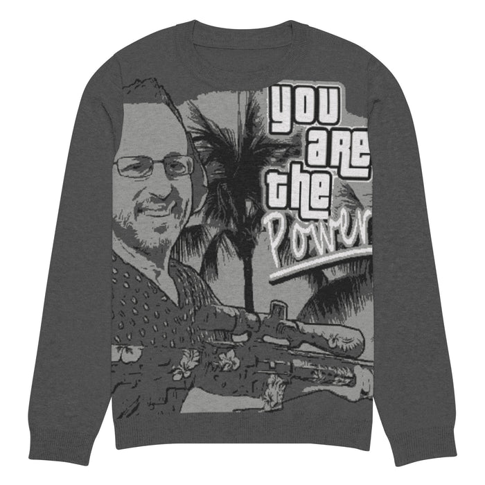 Spike Cohen You are the Power Knitted crew neck sweater
