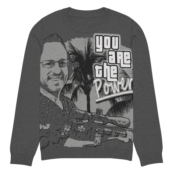 Spike Cohen You are the Power Knitted crew neck sweater