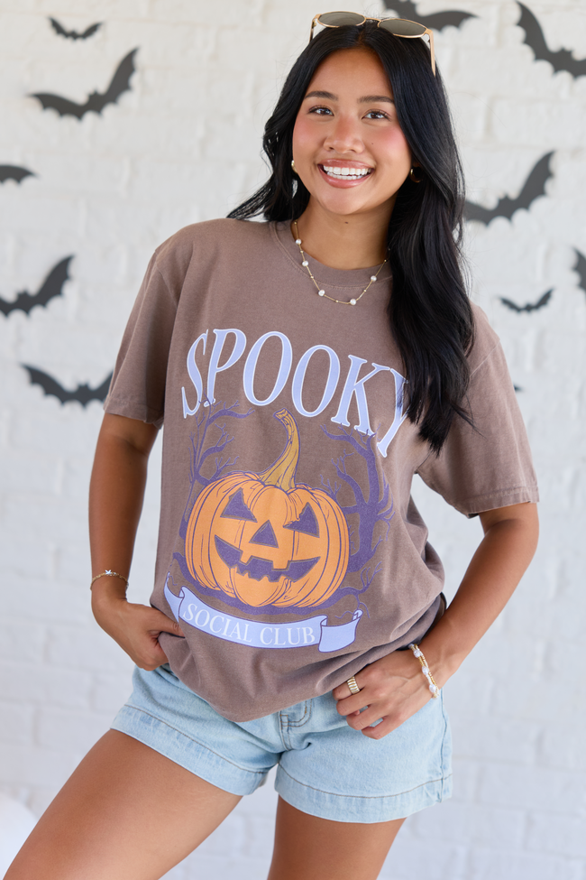 Spooky Social Club Brown Graphic Tee