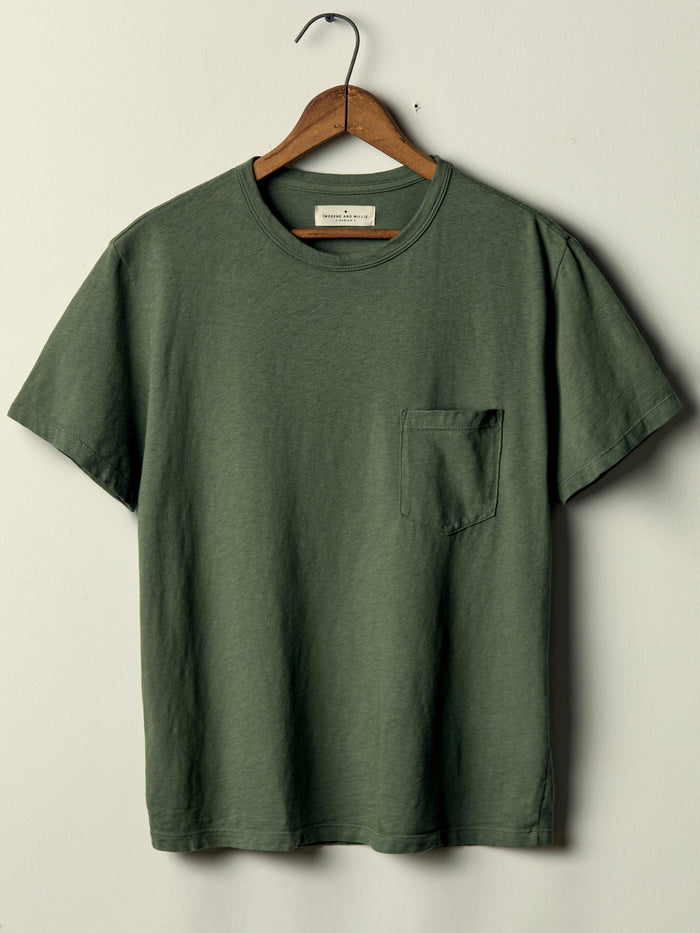 Light Gray spruce knit pocket tee