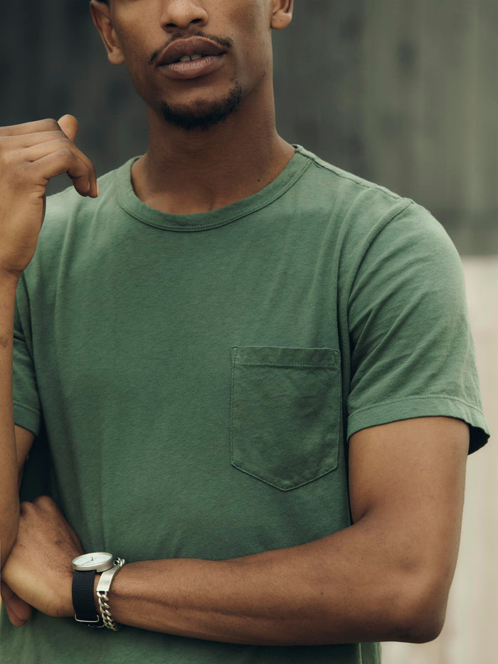 Dark Slate Gray spruce knit pocket tee