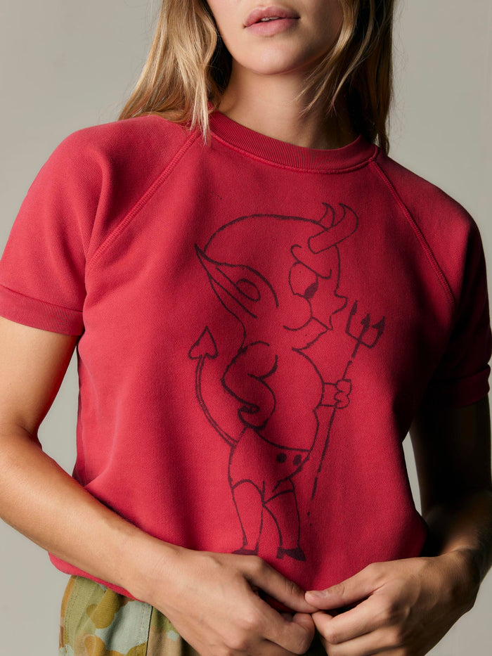Dark Gray s/s "lil' devil" raglan sweatshirt