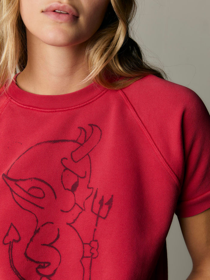 Firebrick s/s "lil' devil" raglan sweatshirt