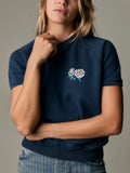 Dark Sea Green s/s "roses" raglan sweatshirt