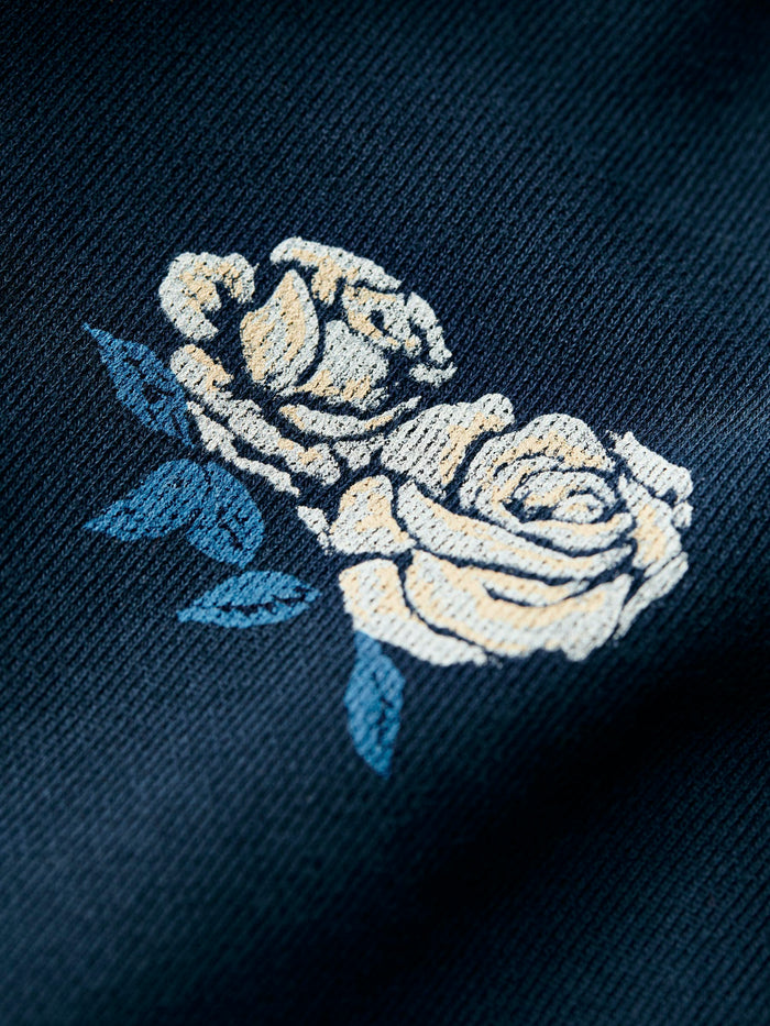 Black s/s "roses" raglan sweatshirt