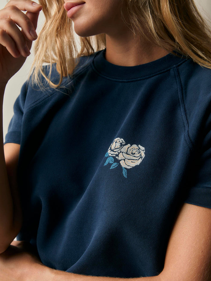 Black s/s "roses" raglan sweatshirt