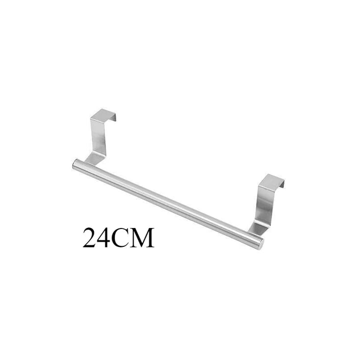 Stainless Steel Over-Door Towel Rack - Bathroom and Kitchen Storage Organizer