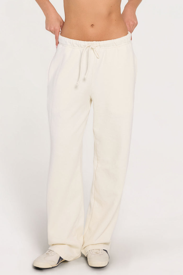 Straight Leg Sweatpants - Cream