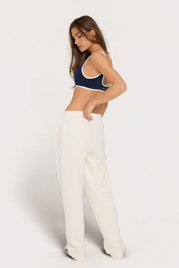 Straight Leg Sweatpants - Cream