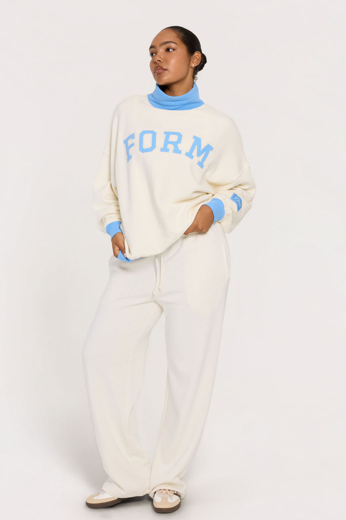 Straight Leg Sweatpants - Cream