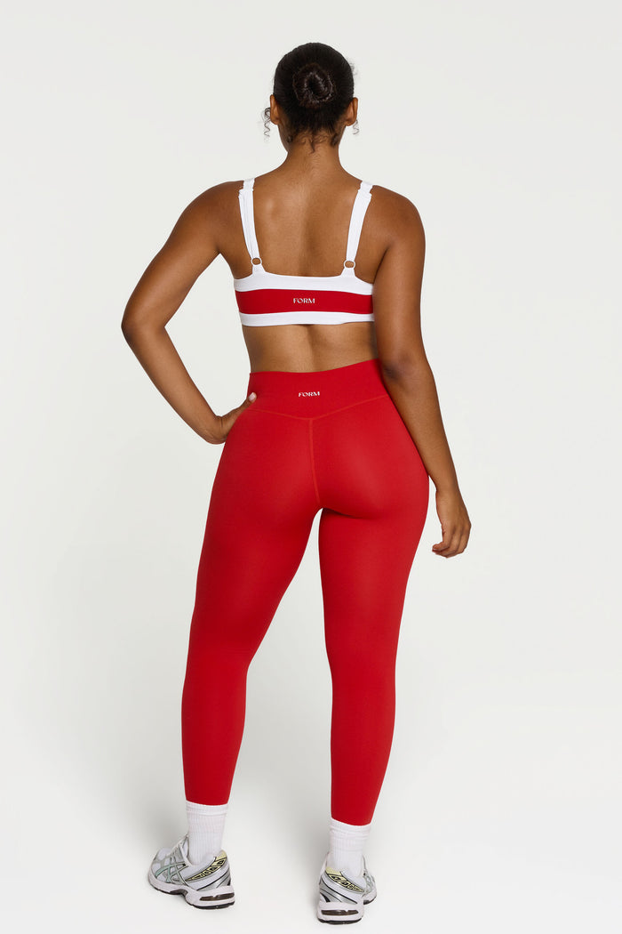 Straight Neck Bra  - Cherry/White