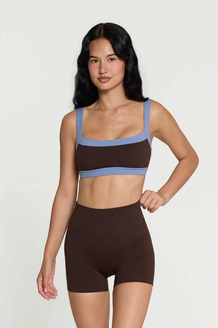 Straight Neck Bra  - Espresso/Glacier