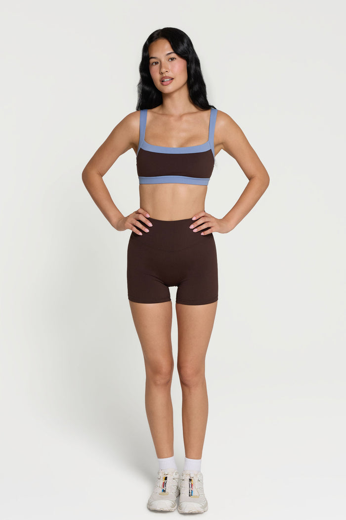 Straight Neck Bra  - Espresso/Glacier