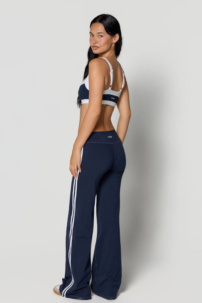 Straight Neck Bra - Navy/White