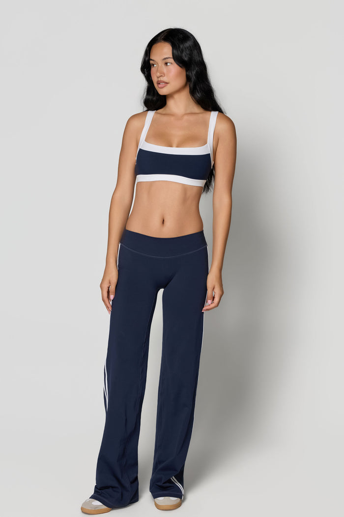 Straight Neck Bra - Navy/White