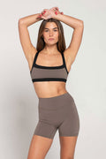 Straight Neck Bra  - Walnut/Black