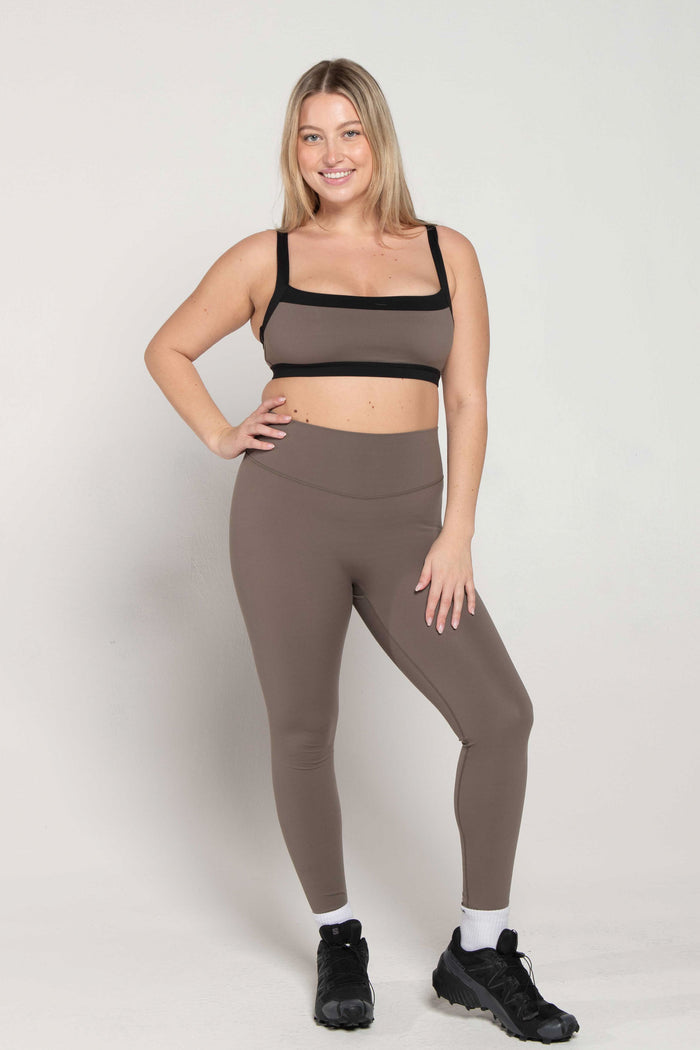 Straight Neck Bra  - Walnut/Black