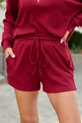 Take Five Waffle Knit Short Burgundy