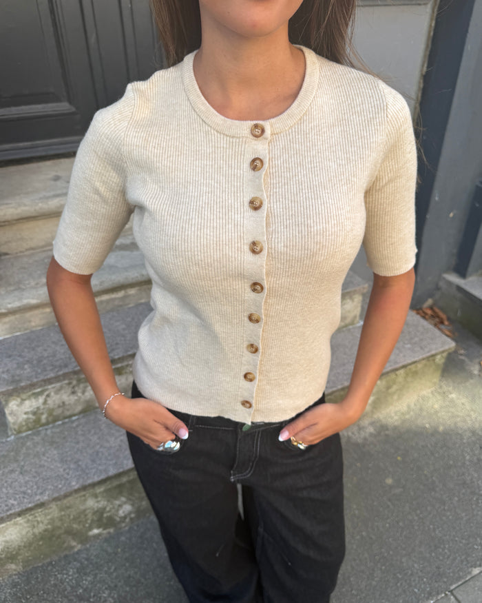 TANJA 3/4 KNIT - BEIGE - Dinvintageshop
