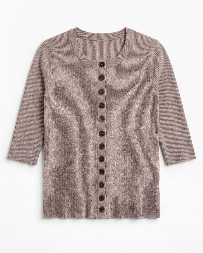 TANJA 3/4 KNIT - TAUPE - Dinvintageshop