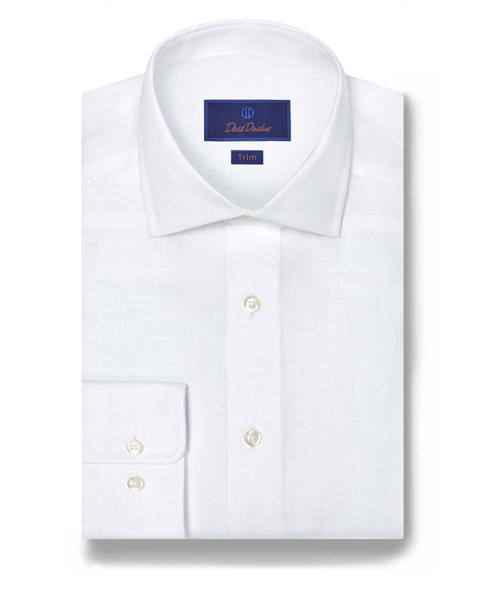 TBMS12109110 | White Linen Dress Shirt
