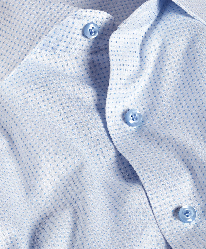 TBMS13003136 | White & Sky Dobby Dot Dress Shirt