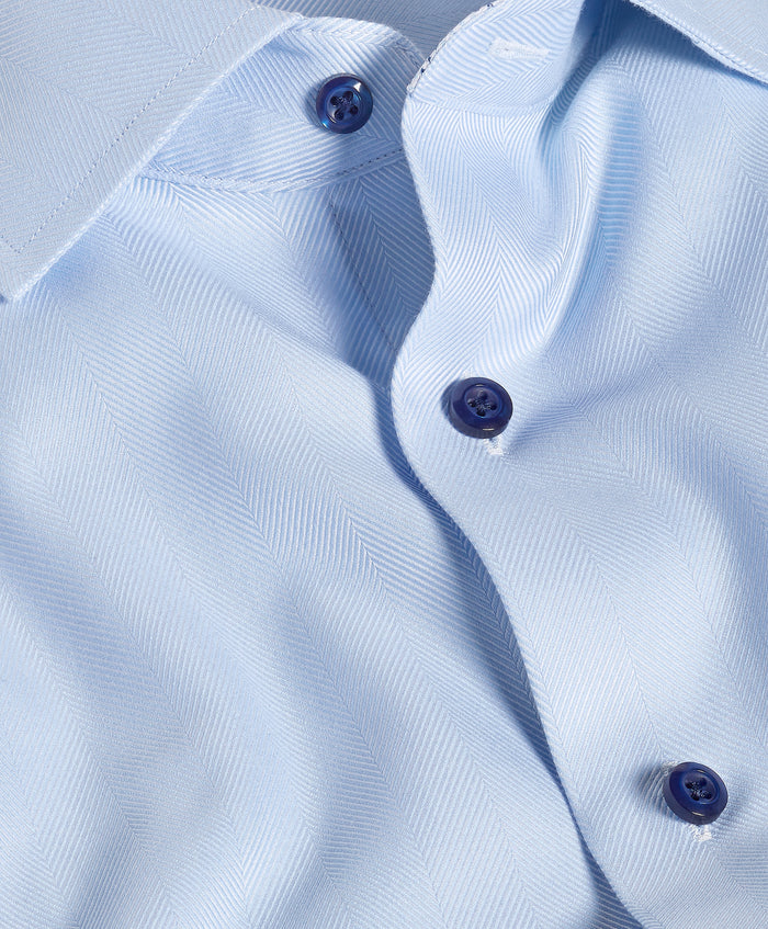 TBMS13100454 | Sky Contrast Herringbone Solid Dress Shirt
