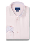 TBMS13100650 | Pink Contrast Herringbone Solid Dress Shirt