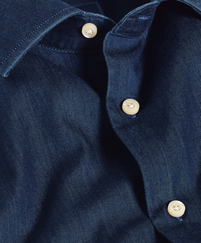 TBMS13103476 | Denim Twill Solid Dress Shirt