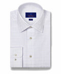 TBSP11851136 | White & Sky Dobby Check Dress Shirt