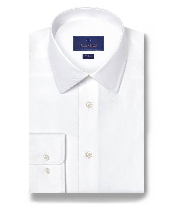 TBSP12100110 | White Twill Silk Blend Dress Shirt