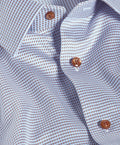 TBSP13001421 | Sky & Chocolate Textured Twill Dress Shirt