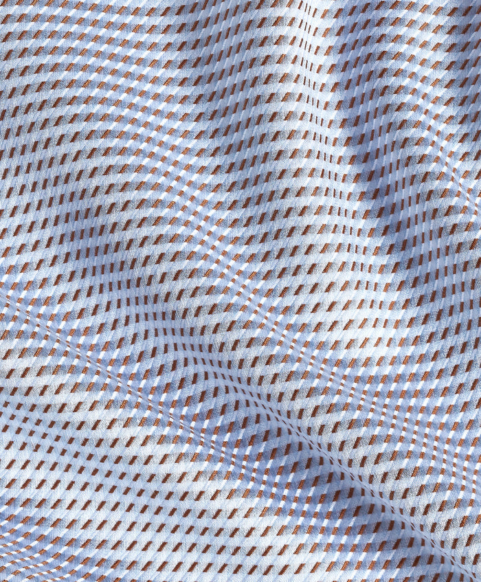 TBSP13001421 | Sky & Chocolate Textured Twill Dress Shirt