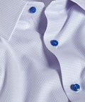 TBSP13005133 | White & Lilac Micro Geometric Print Stretch Dress Shirt