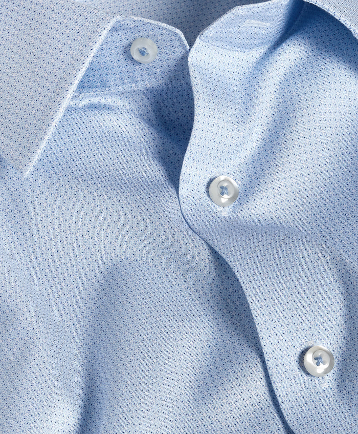 TBSP13203454 | Sky Micro Geometric Print Dress Shirt