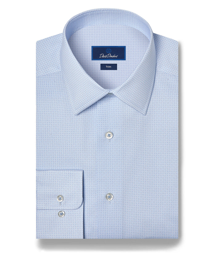 TBSP13203454 | Sky Micro Geometric Print Dress Shirt