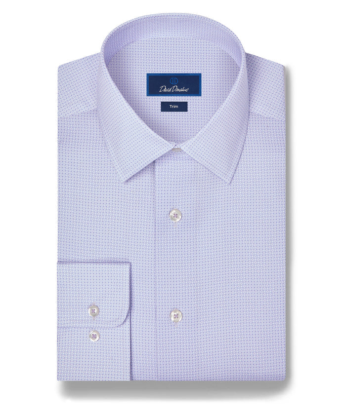 TBSP13203534 | Lilac Micro Geometric Print Dress Shirt