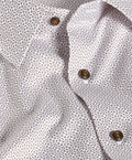 TBSP13600102 | White & Chocolate Geometric Print Dress Shirt