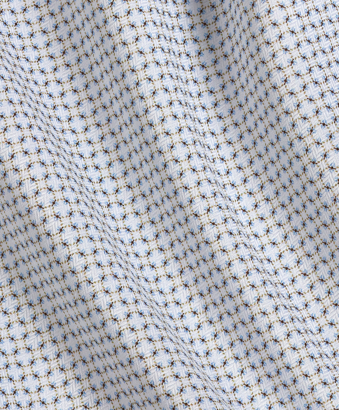 TBSP13601124 | White & Dune Geometric Print Dress Shirt