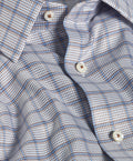 TBSP13807215 | Chocolate & Blue Textured Windowpane Dress Shirt