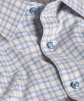 TBSP13809286 | Sand & Blue Dobby Check Dress Shirt