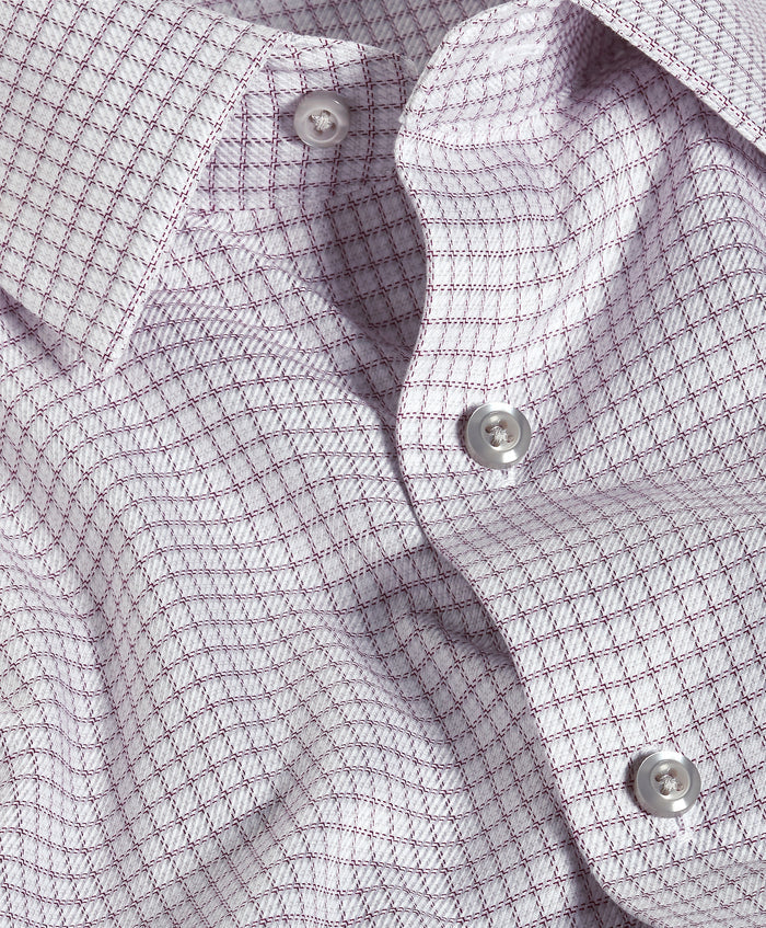 TBSP13817039 | Pearl & Merlot Twill Check Dress Shirt