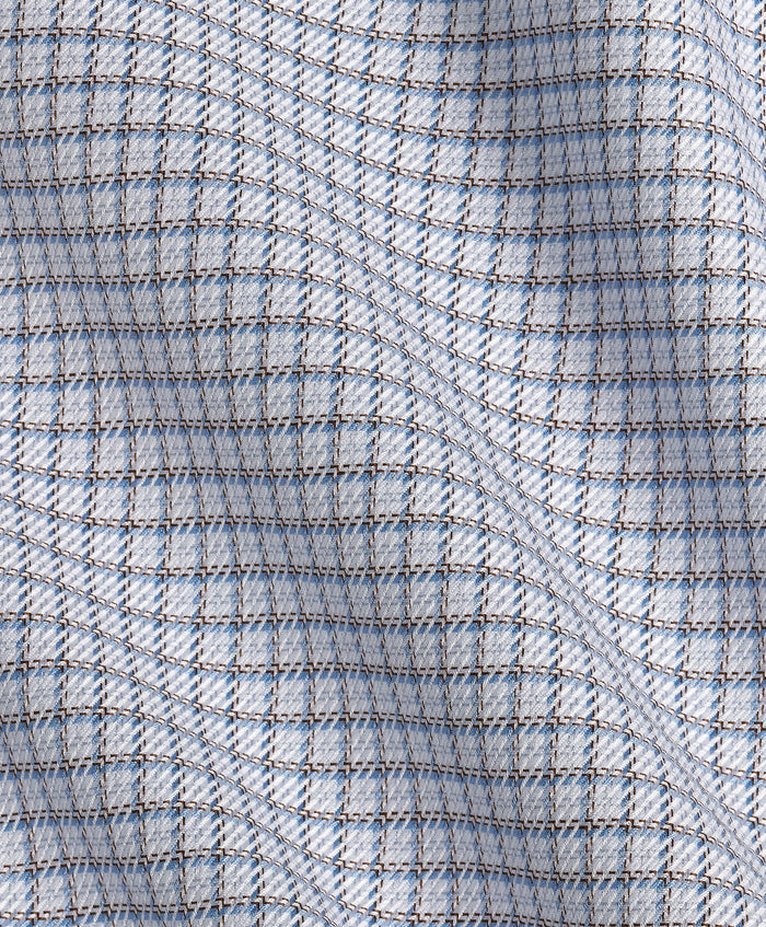 TBSP13817421 | Sky & Chocolate Twill Check Dress Shirt