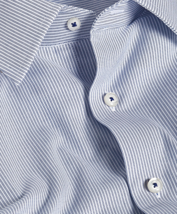 TBSP13950407 | Navy & White Twill Stripe Stretch Dress Shirt